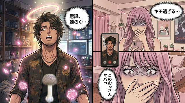 身勝手な行為に超ドン引きしている女性のイメージ