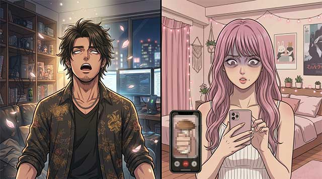 身勝手な行為にドン引きしている女性のイメージ