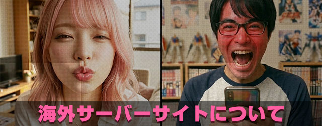 海外サイトを利用して興奮する男性のイメージ